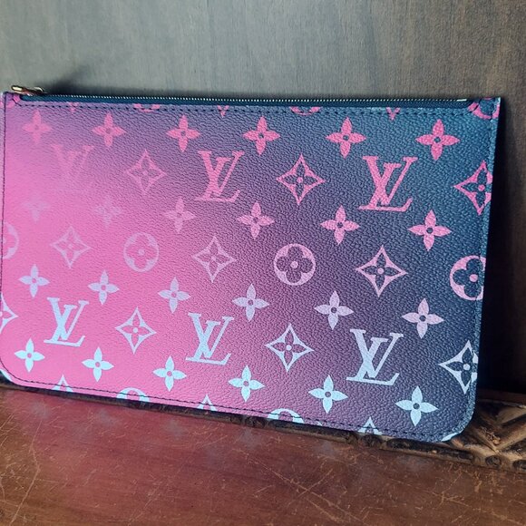 Louis Vuitton Monogram Spring in the City Neverfull MM Midnight Fuchsia Pochette - Picture 2 of 13